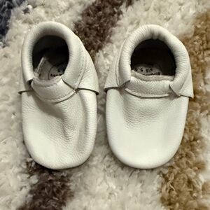White Leather Baby Shoes